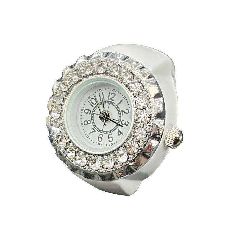 Reloj de anillo de diamantes de acero inoxidable al por mayor